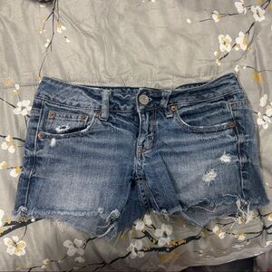 American Eagle Outfitters Ripped Blue Jean Shorts